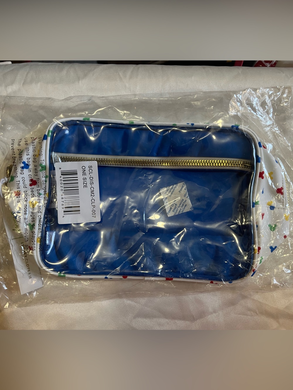 NWT Stoney Clover Lane x Disney Mickey Confetti Clear Front Large Pouch